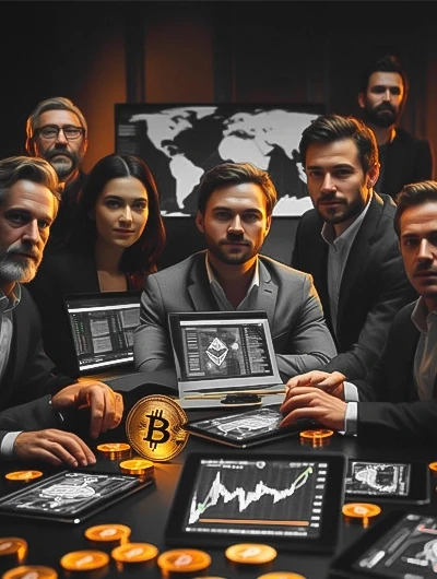 Team reviewing a cryptocurrency investigation